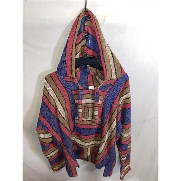 El Paso Saddle Blanket Co. Men’s Comfort Hoodie Size Large Blue Beige Colorblock - Picture 1 of 12